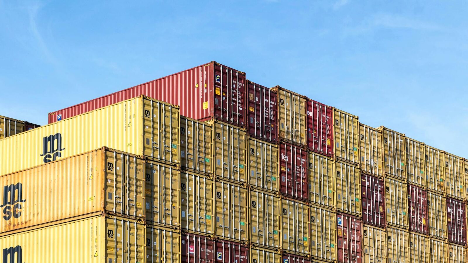 Cargo containers at a port